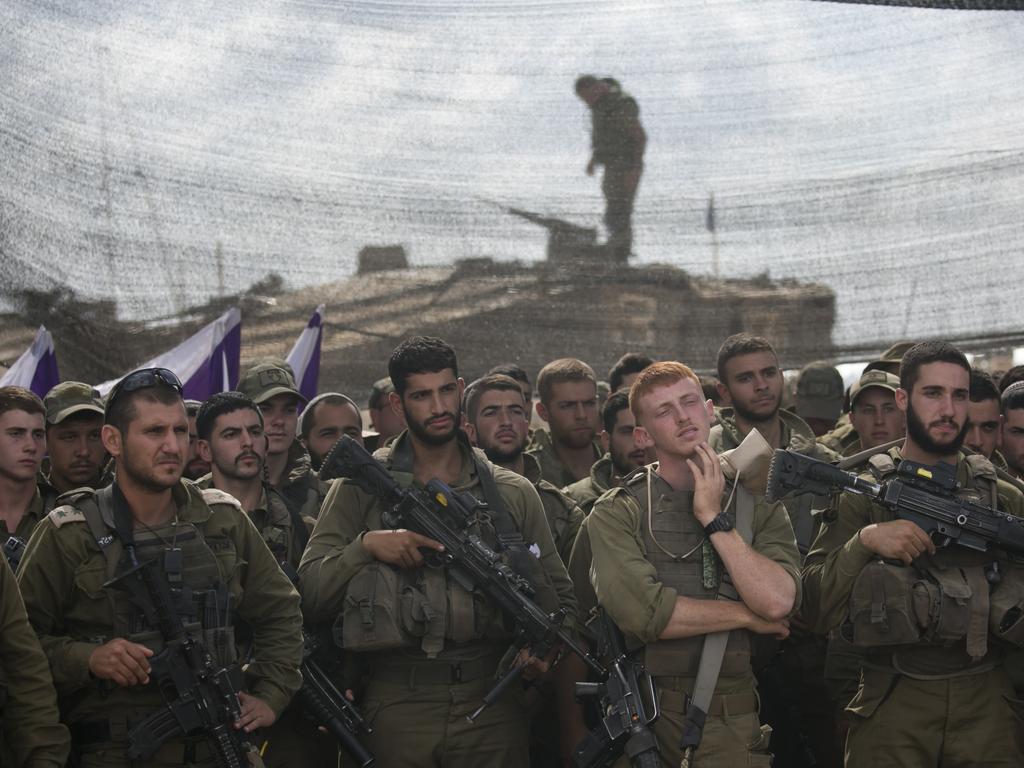 Israeli soldiers meet with Israeli Minister of Defence Yoav Gallant. Picture: Amir Levy/Getty Images