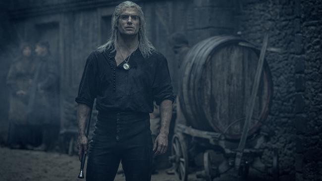 Bloody good start ... Henry Cavilla as Geralt of Rivia in The Witcher.