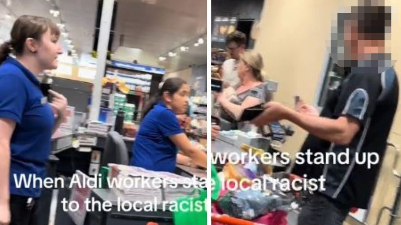 Aldi worker unleashes on shopper in wild clip