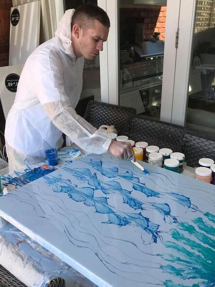 Beams is using art therapy as he deals with his latest mental health battle. Picture: Dayne Beams