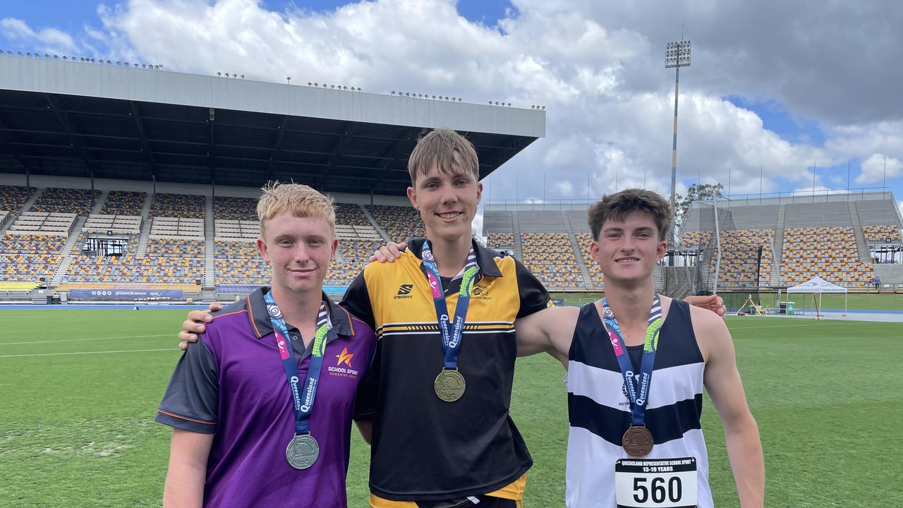 Event 11: 18-19 years triple jump Jake hambrook-Smith, Zane Keiler and Nate Bligh