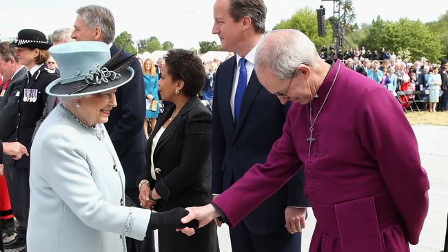 Queen Elizabeth II with the Archbishop of Canterbury Justin Welb. Picture: Getty Images