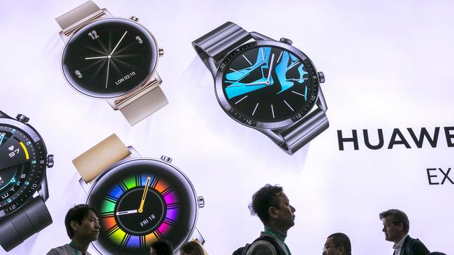 The Huawei exhibit at the recent Consumer Electronics Show in Las Vegas. Picture: AFP