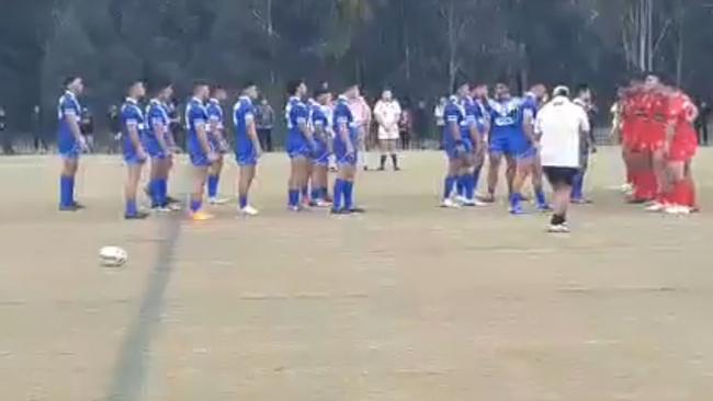 Action from the Tonga vs. Samoa rugby league match in Mt Druitt brawl broke out in October 2019. Picture: Facebook