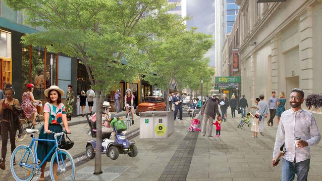 Artist impression of the new-look Bank Street laneway.