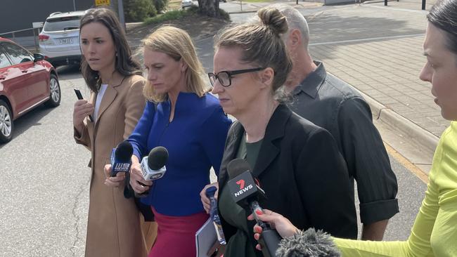 Jenni Wilmott leaving the Christies Beach Magistrates Court. Ms Wilmott is accused of criminal neglect following the death of a girl in her care. Picture: Kaysee Miller