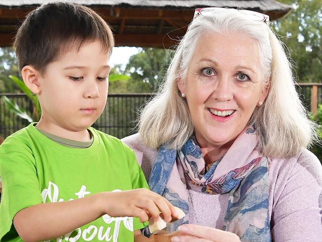 Childcare centres throughout Queensland are struggling with such severe workforce shortages they have been left with no choice but to cap enrolments. Pictured, Celine, Haewon, operator Pam Maclean and Melia. Photo: Patrick Woods.