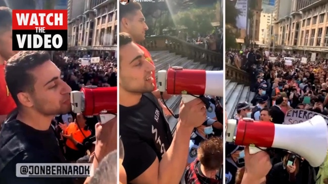 TikTok comedian speaks at Sydney Covid protest