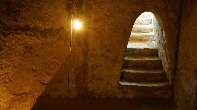 Inside the Cu Chi tunnels.