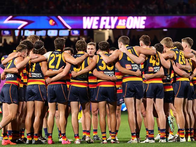 How much heat falls on the Crows after yet another loss? Picture: Sarah Reed/AFL Photos via Getty Images.