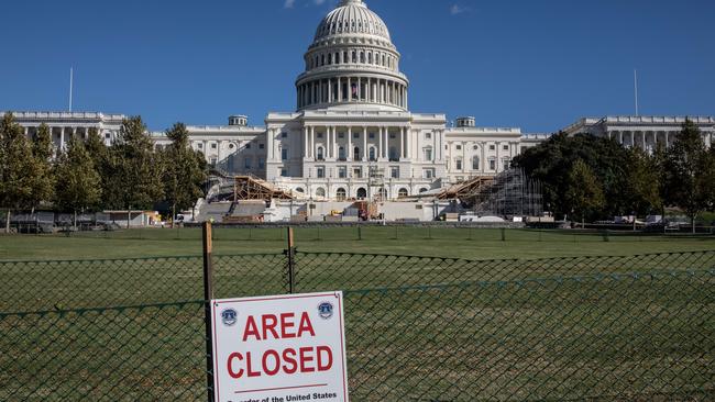 The U.S Capital building is seen fenced off in Washington DC. Picture: AFP