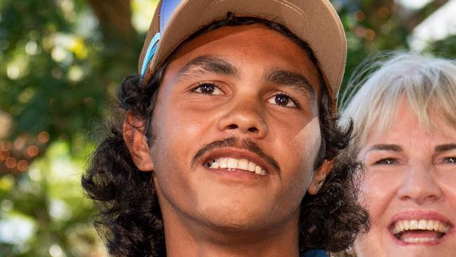 Keegan Payne wins the Million dollar Barra at the press conference in Darwin waterfront. Picture: Pema Tamang Pakhrin