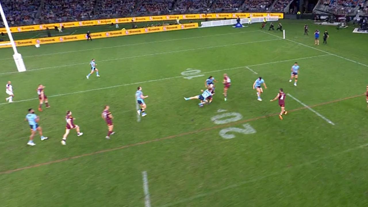 Kalyn Ponga's pass went forwards. Photo 9Now.