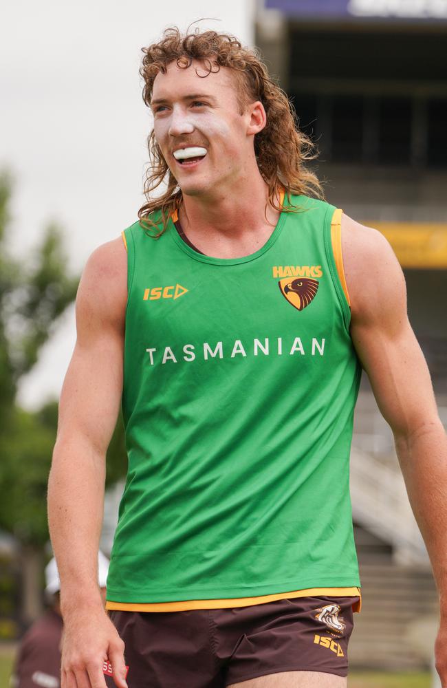 Josh Weddle at Hawks training. Picture: Hawthorn FC