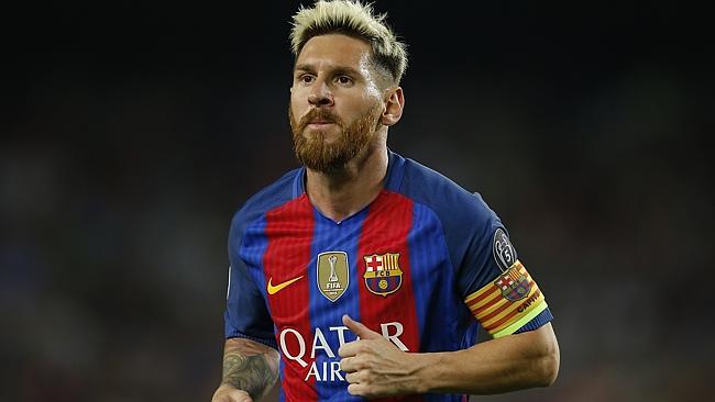 Lionel Messi’s three goals for Barcelona took his Champions League career tally to 86. Picture: AP