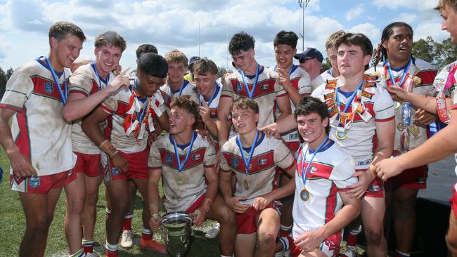 Monaro players celebrate their victory. Picture: Sue Graham