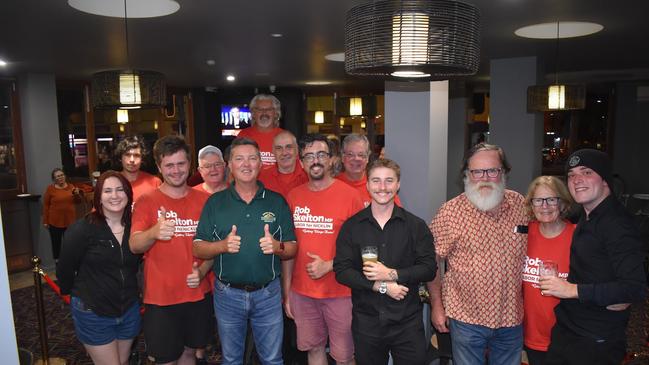 QLDVOTES24 ALP MP in Nicklin Rob Skelton with supporters as the close count continued. Photo: Jorina Maureschat