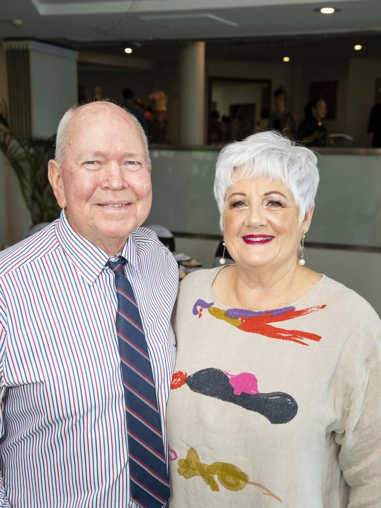 George and Sue Goodwin at the Melbourne Cup luncheon hosted by Rotary Club of Toowoomba City raising funds for Protea Place, Tuesday, November 1, 2022. Picture: Kevin Farmer