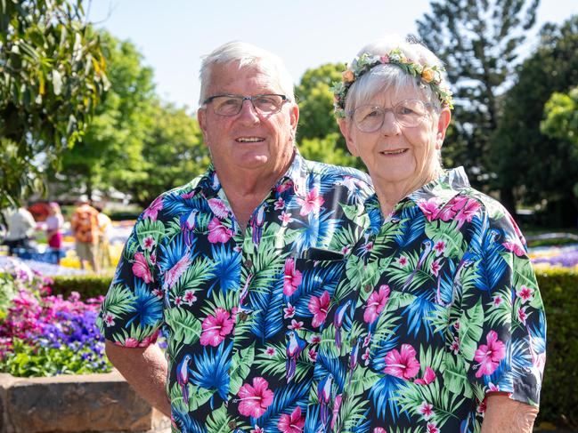 Ken and Janelle Bray visit Laurel Bank Park for the Carnival of Flowers, Sunday, September 22, 2024. Picture: Bev Lacey