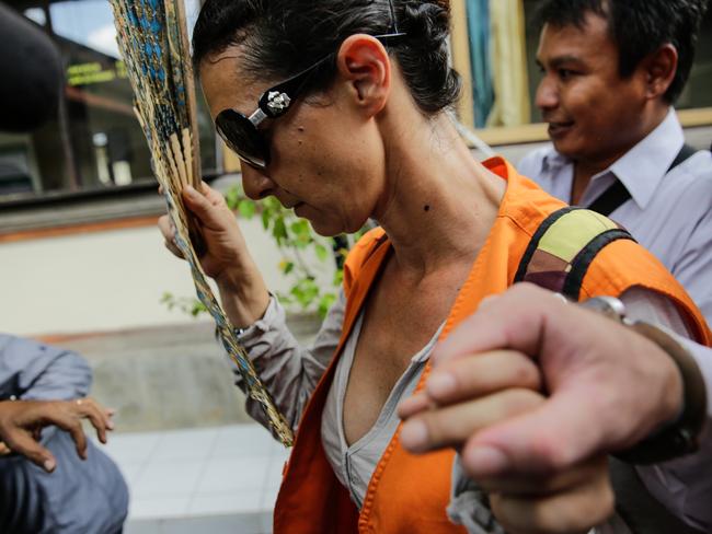 Sara Connor as she arrives at Denpasar Court for the first trial. Picture: Agung Parameswara/Getty Images