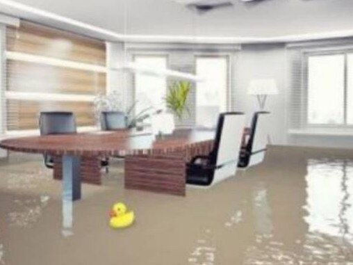 This computerised image of flooded room, complete with rubber duck, was supplied as part of a claim for a $50,000 Small Business Grant.