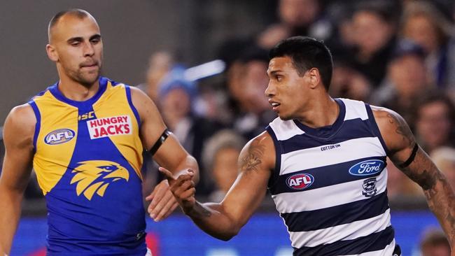 Tim Kelly celebrates a goal against the club he’s asked to join, West Coast.