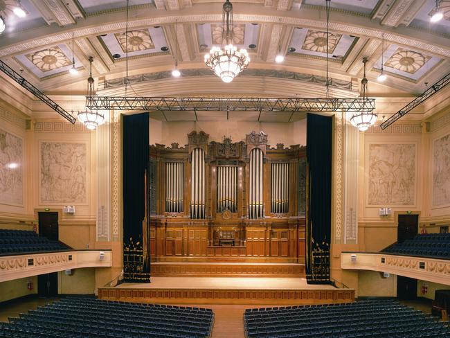 The pipe organ at Melbourne Town Hall, valued at $8 million. Picture: City of Melbourne