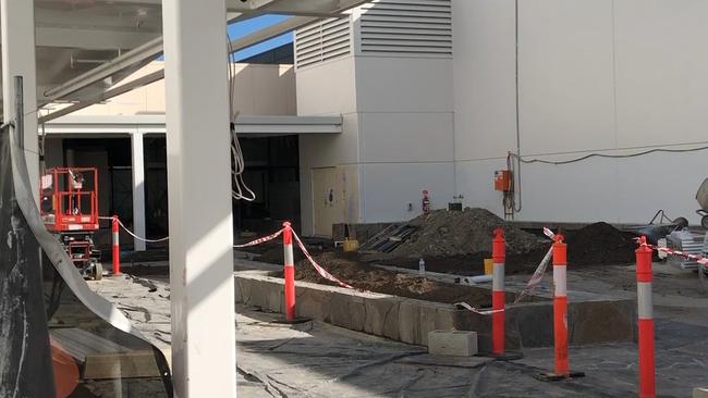 The new northeastern entrance will take shoppers from a carpark with shade sails into the Hyperdome northern mall to Big W and Woolworths.