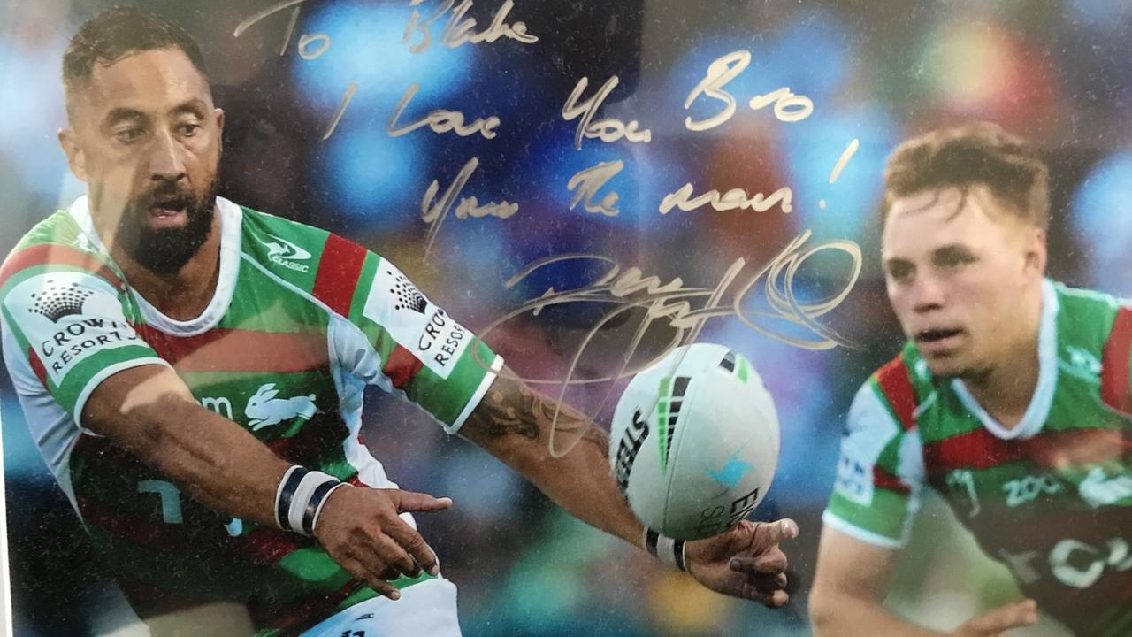 Blake Taaffe’s signed picture from Benji Marshall