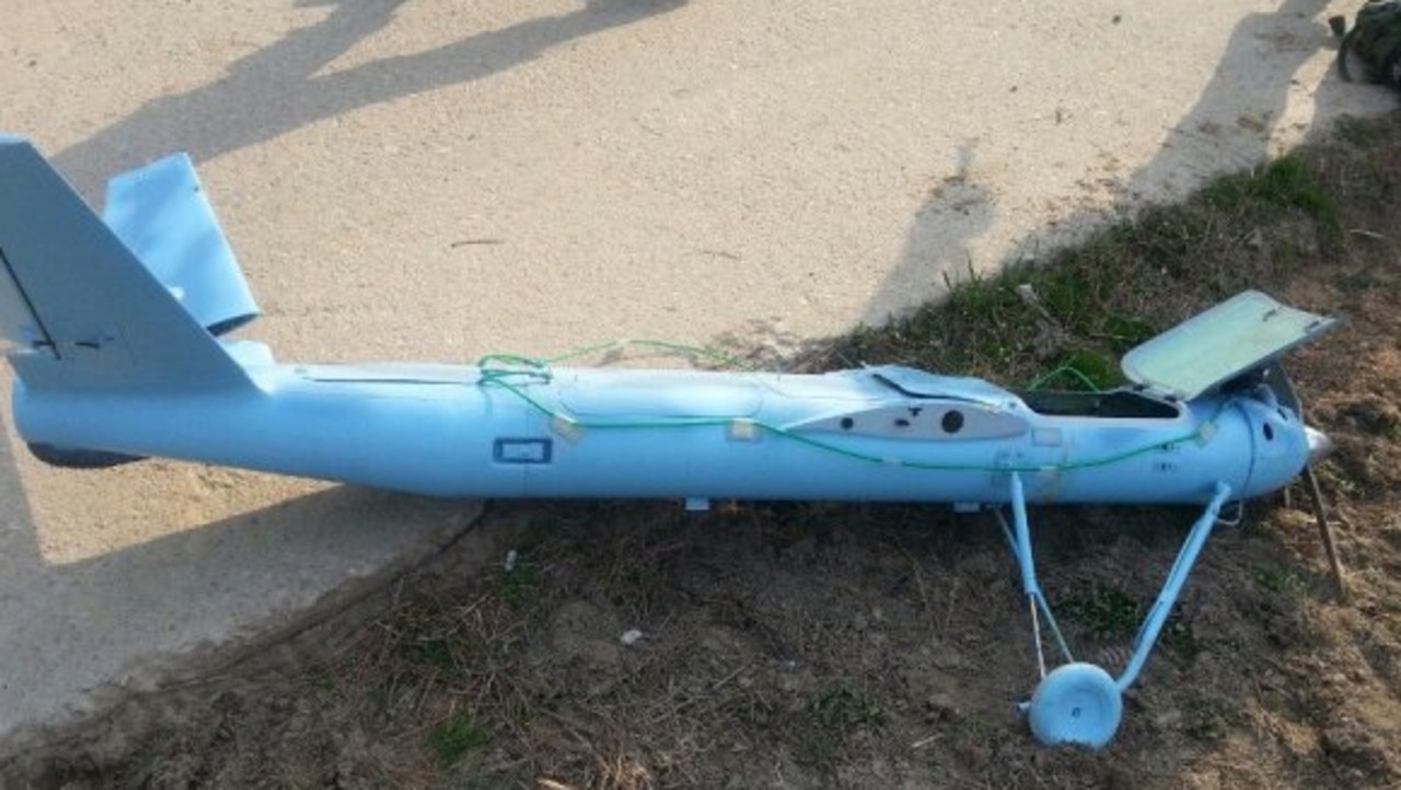 An image from 2014 of a crashed North Korean drone on Baengnyeong Island, a border island between South Korea and North Korea. (Photo by South Korean Defence Ministry via Getty Images)