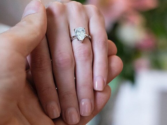 He proposed with a pear-shaped sparkler. Picture: Instagram