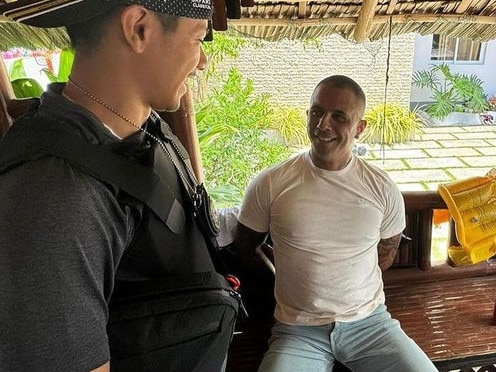 Indonesian authorities released a photo of Gregor Haas after he was arrested in Cebu, Philippines.