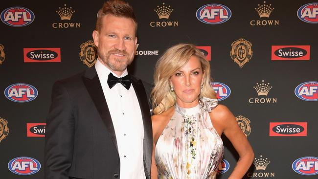Nathan and Tania Buckley at the 2018 Brownlow Medal.