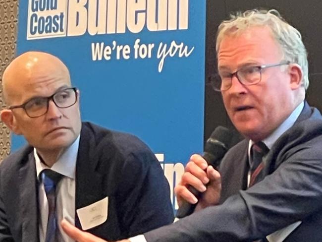 Gold Coast City Council CEO Tim Baker (pictured left) with Will Hodgman, the former Tasmanian Premier who is heading up Invest Gold Coast.