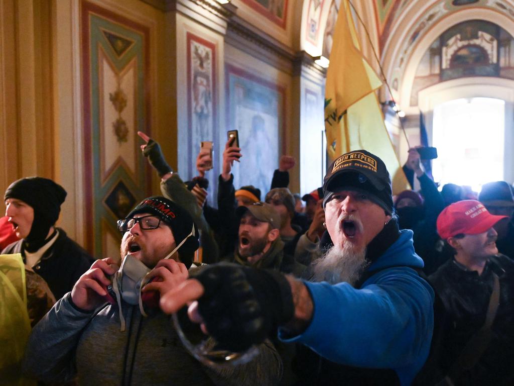 Onlookers were horrified at the seeming ease with which Trump supporters broke into the US Capitol as the 2020 presidential election Electoral Vote Certification took place. Picture: Roberto Schmidt / AFP