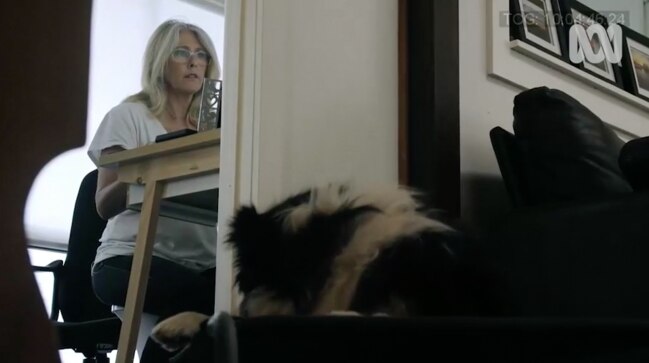 A screenshot from the ABC’s Silent No More documentary that shows Tracey Spicer scrolling through the comments.