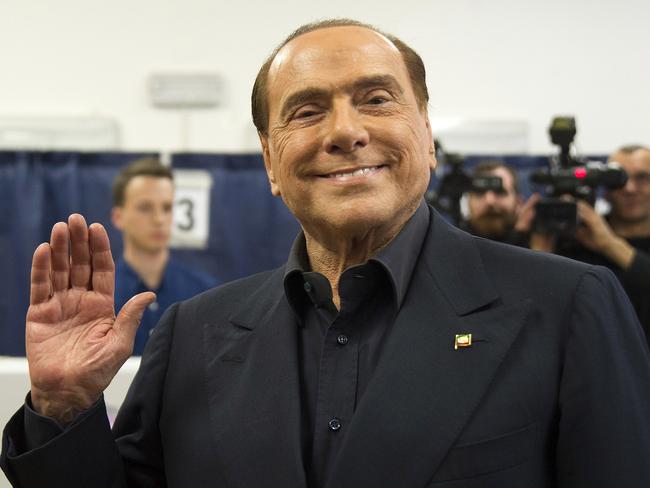 Leader of Forza Italia party Silvio Berlusconi attends a polling station in Milan. Picture: Pier Marco Tacca/Getty Images