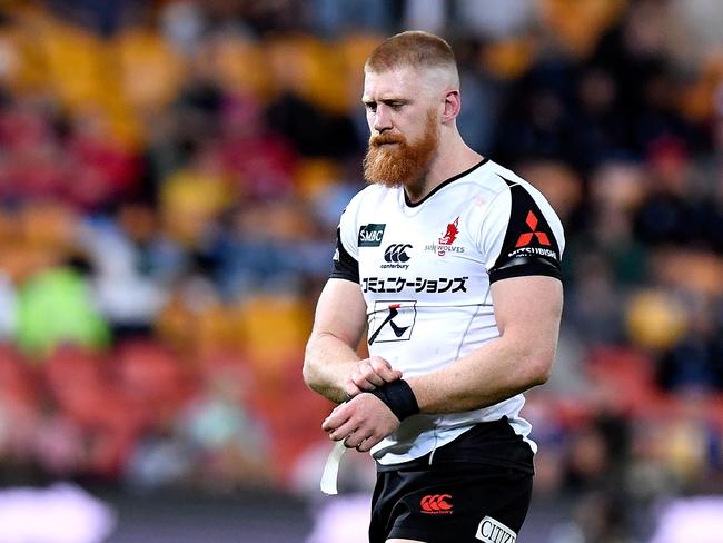 Ed Quirk is sent from the field for foul play against the Queensland Reds.