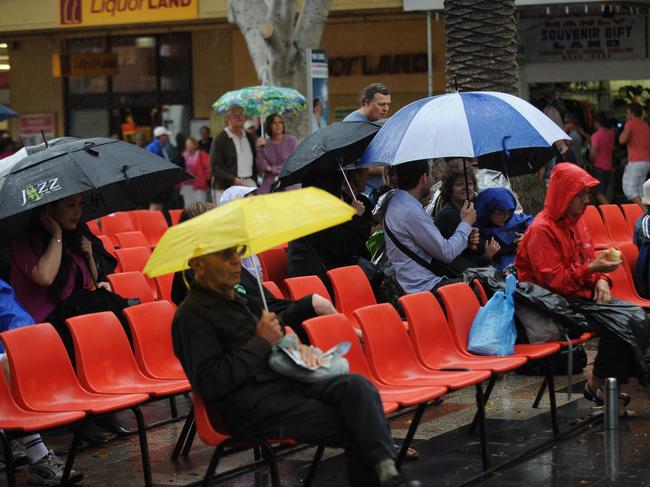 Brollies at the Manly Jazz festival in 2008. Picture: Annika Enderborg