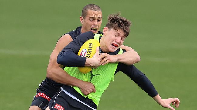 Curnow sometimes crashes at Sam Walsh’s house in Fitzroy. Pic: Michael Klein