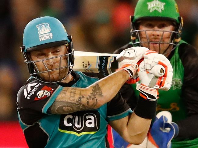 MELBOURNE, AUSTRALIA - JANUARY 02:  Brendon McCullum of the Heat bats during the Big Bash League match between the Melbourne Stars and the Brisbane Heat at Melbourne Cricket Ground on January 2, 2018 in Melbourne, Australia.  (Photo by Scott Barbour/Getty Images)