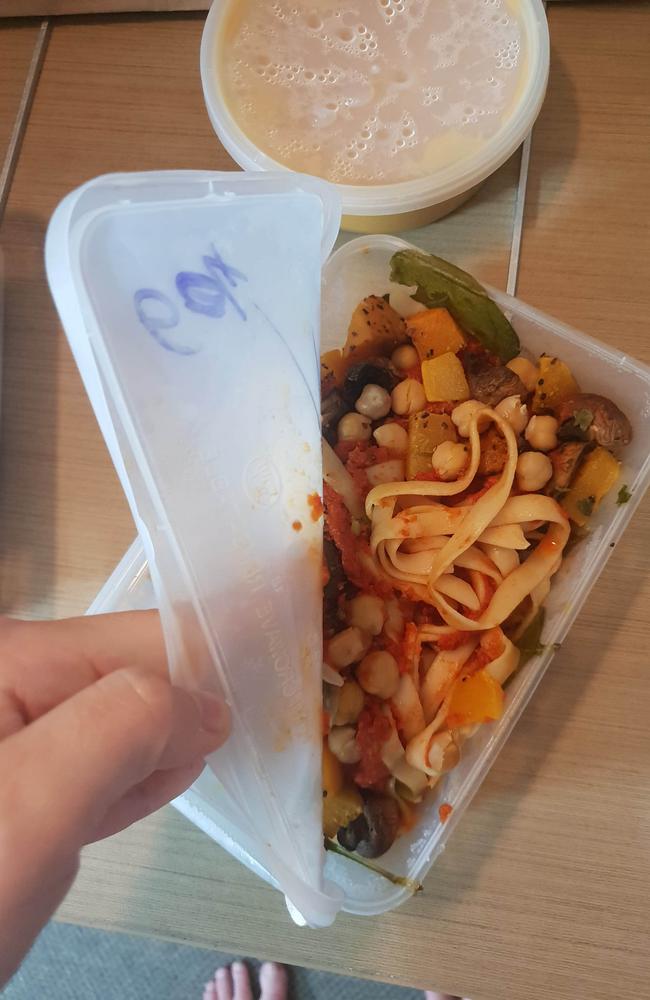 Tara Whitehead has photographed the meals she’s been given while in hotel quarantine in Cairns. She pays $60/day for food.