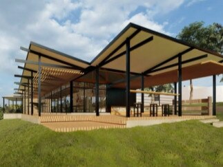 Artist impressions of a new cellar door proposed for Main & Cherry at Chandlers Hill.