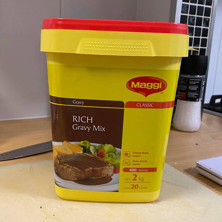 A giant bucket of Maggi Rich Gravy Mix is getting a lot of attention on social media. Picture: Facebook