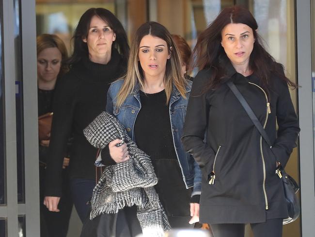 Snezana Stojanovska’s family leaves the Coroner’s Court. Picture: Alex Coppel