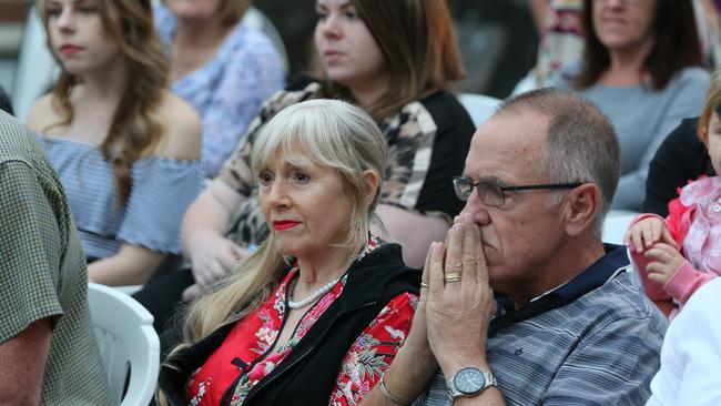 Christine and Bill Hardy at the service. Picture: Glenn Hampson