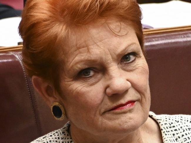 CANBERRA, AUSTRALIA - NewsWire Photos August 3, 2022: Senator Pauline Hanson during question tine in the Senate at Parliament House Canberra. Picture: NCA NewsWire / Martin Ollman