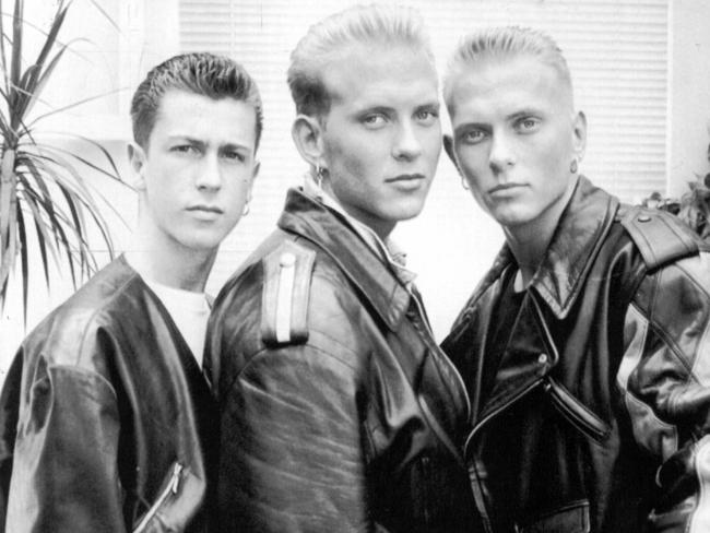 Bros pictured in Sydney in 1988: Craig Logan (left) would leave the band the next year.