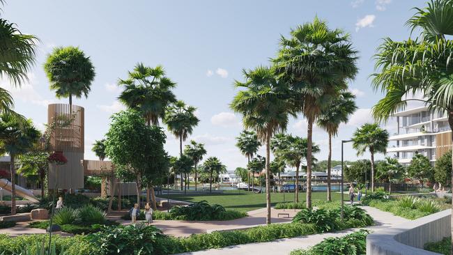 Artist impression of the Harbour Shores development at Biggera Waters on the Gold Coast by Lewis Land Group. Picture: Supplied