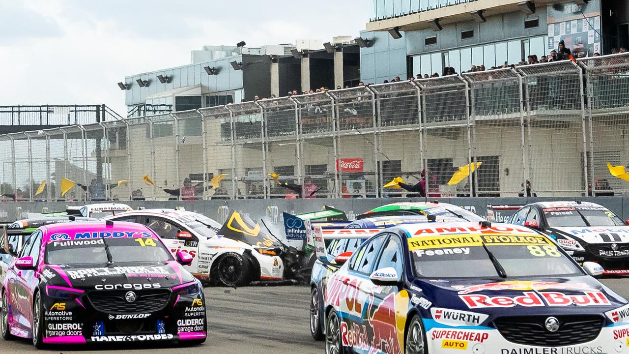 A serious fire was avoided during the start-line incident between Thomas Randle and Andre Heimgartner thanks to upgrades in car safety. Picture: Daniel Kalisz/Getty Images